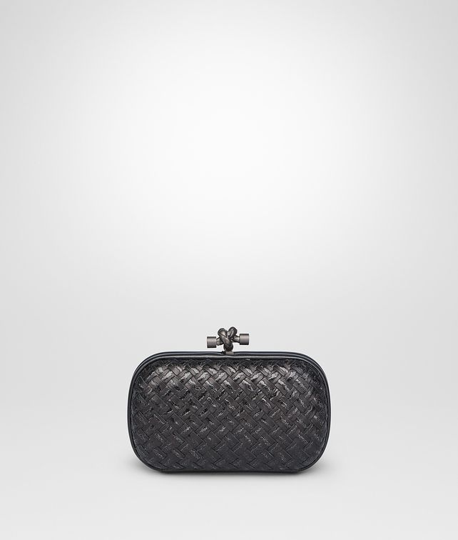 BOTTEGA VENETA NERO METAL INTRECCIO PLACCATO KNOT Clutch D fp