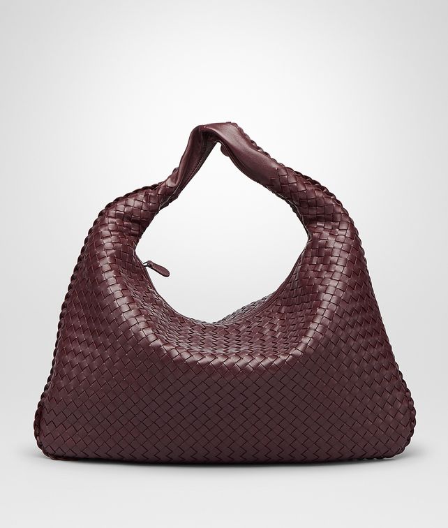 BOTTEGA VENETA Große Veneta AUS NAPPALEDER INTRECCIATO AUBERGINE Schultertasche D fp