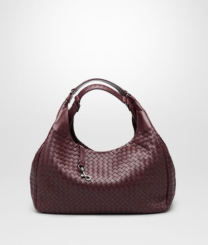 BOTTEGA VENETA - Aubergine Intrecciato Nappa Campana Bag