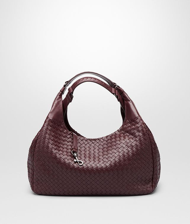 BOTTEGA VENETA BORSA CAMPANA AUBERGINE IN NAPPA INTRECCIATA Borsa a spalla D fp