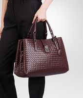 Bottega Veneta® AUBERGINE Intrecciato Light Calf ROMA BAG Bottega Veneta® AUBERGINE Intrecciato Light Calf ROMA BAG