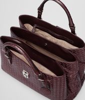 Bottega Veneta® AUBERGINE Intrecciato Light Calf ROMA BAG Bottega Veneta® AUBERGINE Intrecciato Light Calf ROMA BAG