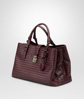 Bottega Veneta® AUBERGINE Intrecciato Light Calf ROMA BAG Bottega Veneta® AUBERGINE Intrecciato Light Calf ROMA BAG