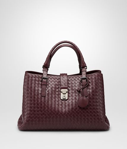 BOTTEGA VENETA - AUBERGINE Intrecciato Light Calf ROMA BAG