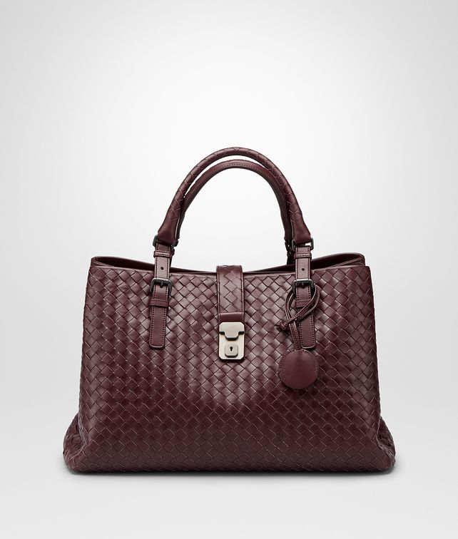 BOTTEGA VENETA AUBERGINE Intrecciato Light Calf ROMA BAG Top Handle Bag D fp