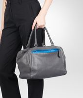 Bottega Veneta® Medium Grey Signal Blue Madras Heritage Brera Bag Bottega Veneta® Medium Grey Signal Blue Madras Heritage Brera Bag