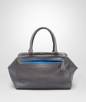 Bottega Veneta® Medium Grey Signal Blue Madras Heritage Brera Bag Bottega Veneta® Medium Grey Signal Blue Madras Heritage Brera Bag