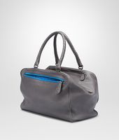 Bottega Veneta® Medium Grey Signal Blue Madras Heritage Brera Bag Bottega Veneta® Medium Grey Signal Blue Madras Heritage Brera Bag