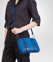 Bottega Veneta® SIGNAL BLUE INTRECCIATO NAPPA AYERS MESSENGER BAG Bottega Veneta® SIGNAL BLUE INTRECCIATO NAPPA AYERS MESSENGER BAG