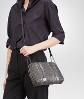 Bottega Veneta® New Light Grey Intrecciato Nappa Ayers Messenger Bag Bottega Veneta® New Light Grey Intrecciato Nappa Ayers Messenger Bag