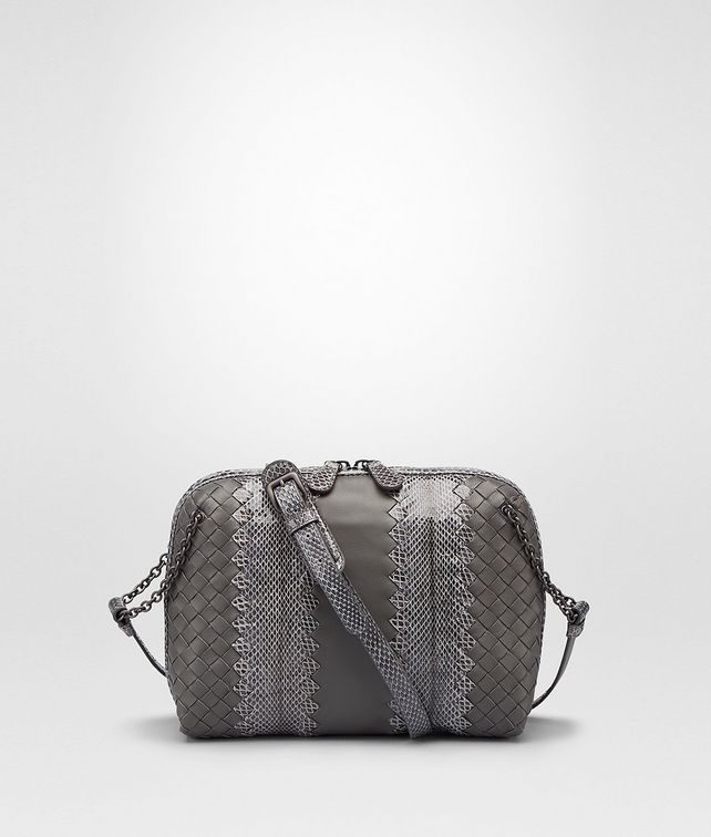 BOTTEGA VENETA MESSENGER BAG IN NEW LIGHT GREY NAPPA AND AYERS Crossbody bag D fp