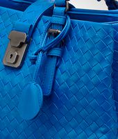 Bottega Veneta® SIGNAL BLUE Intrecciato Light Calf ROMA BAG Bottega Veneta® SIGNAL BLUE Intrecciato Light Calf ROMA BAG