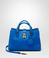 Bottega Veneta® SIGNAL BLUE Intrecciato Light Calf ROMA BAG Bottega Veneta® SIGNAL BLUE Intrecciato Light Calf ROMA BAG