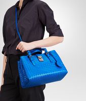 Bottega Veneta® SIGNAL BLUE Intrecciato Light Calf ROMA BAG Bottega Veneta® SIGNAL BLUE Intrecciato Light Calf ROMA BAG