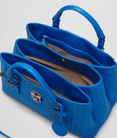 Bottega Veneta® SIGNAL BLUE Intrecciato Light Calf ROMA BAG Bottega Veneta® SIGNAL BLUE Intrecciato Light Calf ROMA BAG