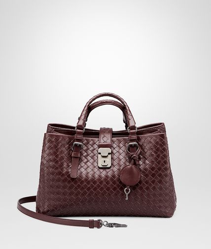 BOTTEGA VENETA - AUBERGINE Intrecciato Light Calf ROMA BAG