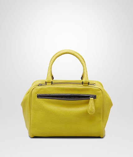 BOTTEGA VENETA - New Chartreuse Medium Grey Madras Heritage Brera Bag