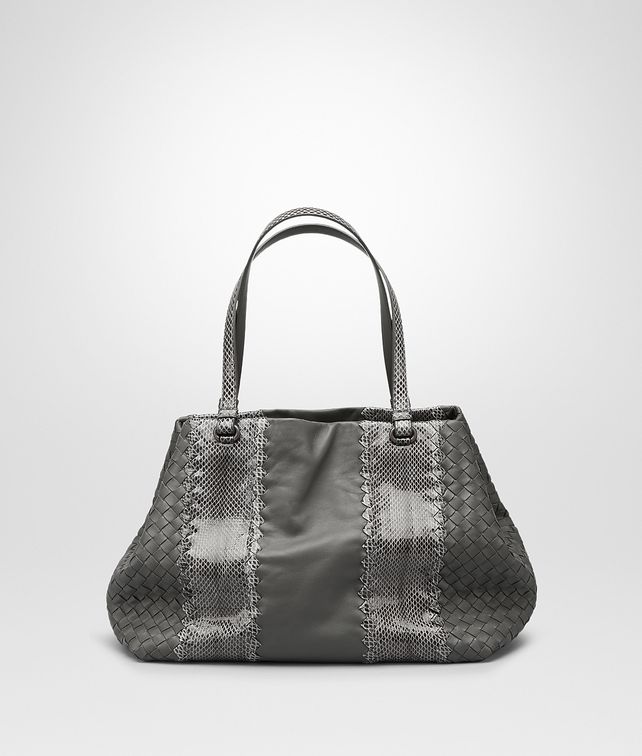 BOTTEGA VENETA MEDIUM TOTE BAG IN NEW LIGHT GREY NAPPA AND AYERS Tote Bag D fp
