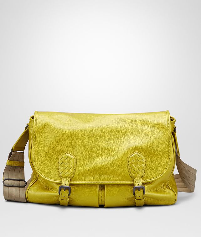 BOTTEGA VENETA GARDENA TASCHE AUS CERVO METALLIC-LEDER NEW CHARTREUSE Umhängetasche D fp
