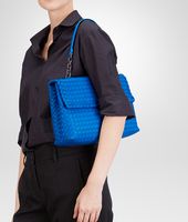 Bottega Veneta® SIGNAL BLUE INTRECCIATO NAPPA OLIMPIA BAG Bottega Veneta® SIGNAL BLUE INTRECCIATO NAPPA OLIMPIA BAG