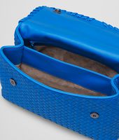 Bottega Veneta® SIGNAL BLUE INTRECCIATO NAPPA OLIMPIA BAG Bottega Veneta® SIGNAL BLUE INTRECCIATO NAPPA OLIMPIA BAG