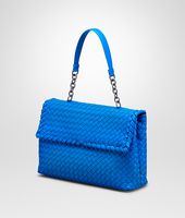 Bottega Veneta® SIGNAL BLUE INTRECCIATO NAPPA OLIMPIA BAG Bottega Veneta® SIGNAL BLUE INTRECCIATO NAPPA OLIMPIA BAG