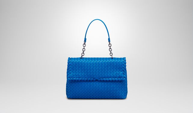 BOTTEGA VENETA - SIGNAL BLUE INTRECCIATO NAPPA OLIMPIA BAG