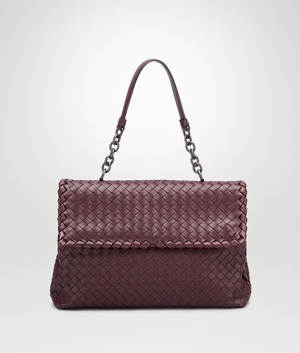 BOTTEGA VENETA - AUBERGINE INTRECCIATO NAPPA OLIMPIA BAG