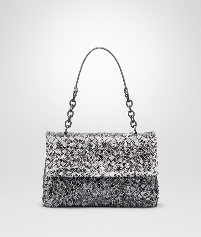 BOTTEGA VENETA BORSA OLIMPIA NEW LIGHT GREY IN AYERS INTRECCIO TOBU Borsa a spalla D fp