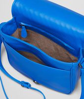 Bottega Veneta® SIGNAL BLUE INTRECCIATO NAPPA MESSENGER BAG Bottega Veneta® SIGNAL BLUE INTRECCIATO NAPPA MESSENGER BAG