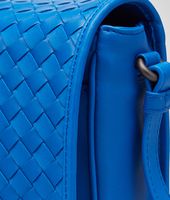 Bottega Veneta® SIGNAL BLUE INTRECCIATO NAPPA MESSENGER BAG Bottega Veneta® SIGNAL BLUE INTRECCIATO NAPPA MESSENGER BAG