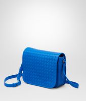 Bottega Veneta® SIGNAL BLUE INTRECCIATO NAPPA MESSENGER BAG Bottega Veneta® SIGNAL BLUE INTRECCIATO NAPPA MESSENGER BAG