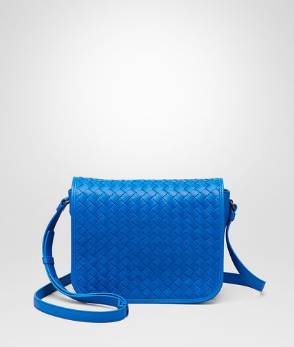 BOTTEGA VENETA - SIGNAL BLUE INTRECCIATO NAPPA MESSENGER BAG