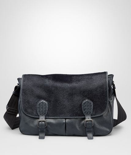 BOTTEGA VENETA - GARDENA TASCHE AUS PONY UND MADRAS HERITAGE TOURMALINE UND PRUSSE