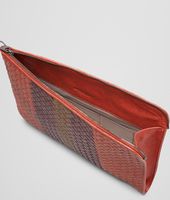 Bottega Veneta® Burnt Red Aubergine Edoardo Intrecciato Club Fumé Document Case Bottega Veneta® Burnt Red Aubergine Edoardo Intrecciato Club Fumé Document Case