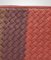Bottega Veneta® Burnt Red Aubergine Edoardo Intrecciato Club Fumé Document Case Bottega Veneta® Burnt Red Aubergine Edoardo Intrecciato Club Fumé Document Case