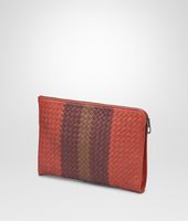 Bottega Veneta® Burnt Red Aubergine Edoardo Intrecciato Club Fumé Document Case Bottega Veneta® Burnt Red Aubergine Edoardo Intrecciato Club Fumé Document Case