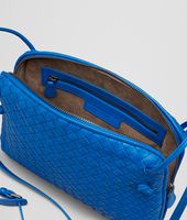 Bottega Veneta® SIGNAL BLUE INTRECCIATO NAPPA MESSENGER BAG Bottega Veneta® SIGNAL BLUE INTRECCIATO NAPPA MESSENGER BAG