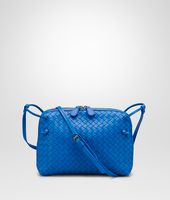 Bottega Veneta® SIGNAL BLUE INTRECCIATO NAPPA MESSENGER BAG Bottega Veneta® SIGNAL BLUE INTRECCIATO NAPPA MESSENGER BAG