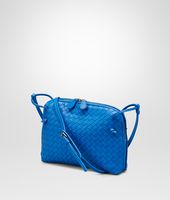 Bottega Veneta® SIGNAL BLUE INTRECCIATO NAPPA MESSENGER BAG Bottega Veneta® SIGNAL BLUE INTRECCIATO NAPPA MESSENGER BAG