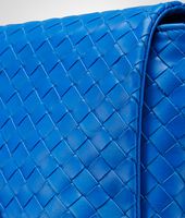 Bottega Veneta® Signal Blue Intrecciato Light Calf Cross Body Messenger Bottega Veneta® Signal Blue Intrecciato Light Calf Cross Body Messenger