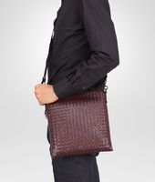 Bottega Veneta® Aubergine Nero Intrecciato Vn Cross Body Messenger Bottega Veneta® Aubergine Nero Intrecciato Vn Cross Body Messenger