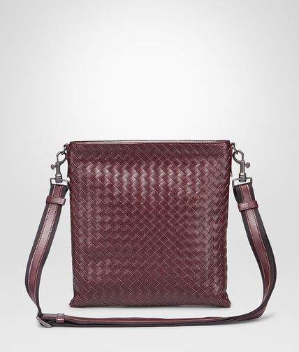 BOTTEGA VENETA - Aubergine Nero Intrecciato Vn Cross Body Messenger