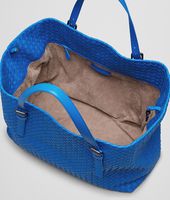 Bottega Veneta® SIGNAL BLUE INTRECCIATO NAPPA TOTE BAG Bottega Veneta® SIGNAL BLUE INTRECCIATO NAPPA TOTE BAG