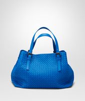 Bottega Veneta® SIGNAL BLUE INTRECCIATO NAPPA TOTE BAG Bottega Veneta® SIGNAL BLUE INTRECCIATO NAPPA TOTE BAG