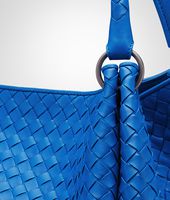 Bottega Veneta® SIGNAL BLUE INTRECCIATO NAPPA PARACHUTE BAG Bottega Veneta® SIGNAL BLUE INTRECCIATO NAPPA PARACHUTE BAG