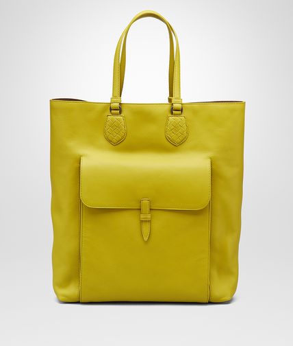 BOTTEGA VENETA - New Chartreuse Drap Calf Tote Bag