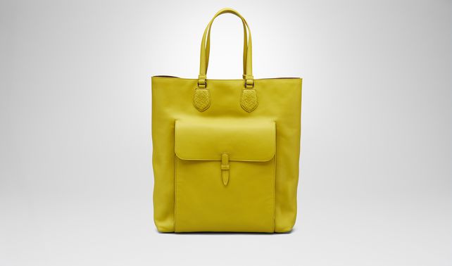 BOTTEGA VENETA - New Chartreuse Drap Calf Tote Bag