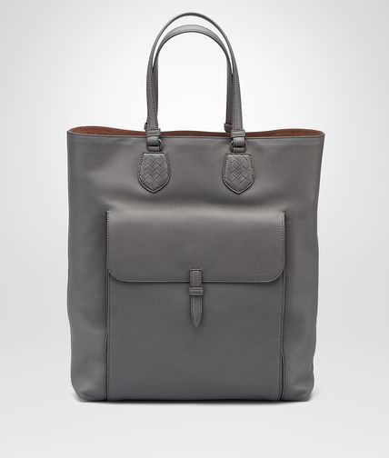 BOTTEGA VENETA - New Light Grey Drap Calf Tote Bag