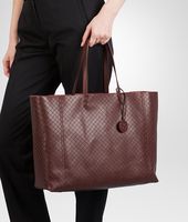 Bottega Veneta® Aubergine Intrecciomirage Large Tote Bottega Veneta® Aubergine Intrecciomirage Large Tote